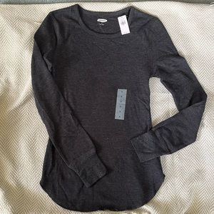 Old Navy Charcoal Gray Thermal Long Sleeve Shirt Women’s size Small